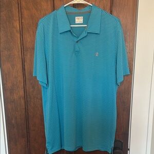 Izod Men's Blue Striped Polo Shirt